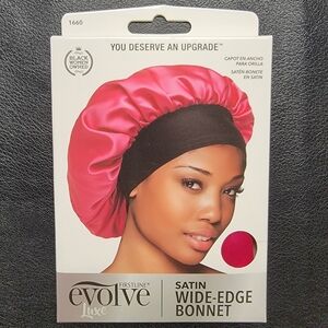 EVOLVE Satin Wide-Edge Bonnet - Pink and Black